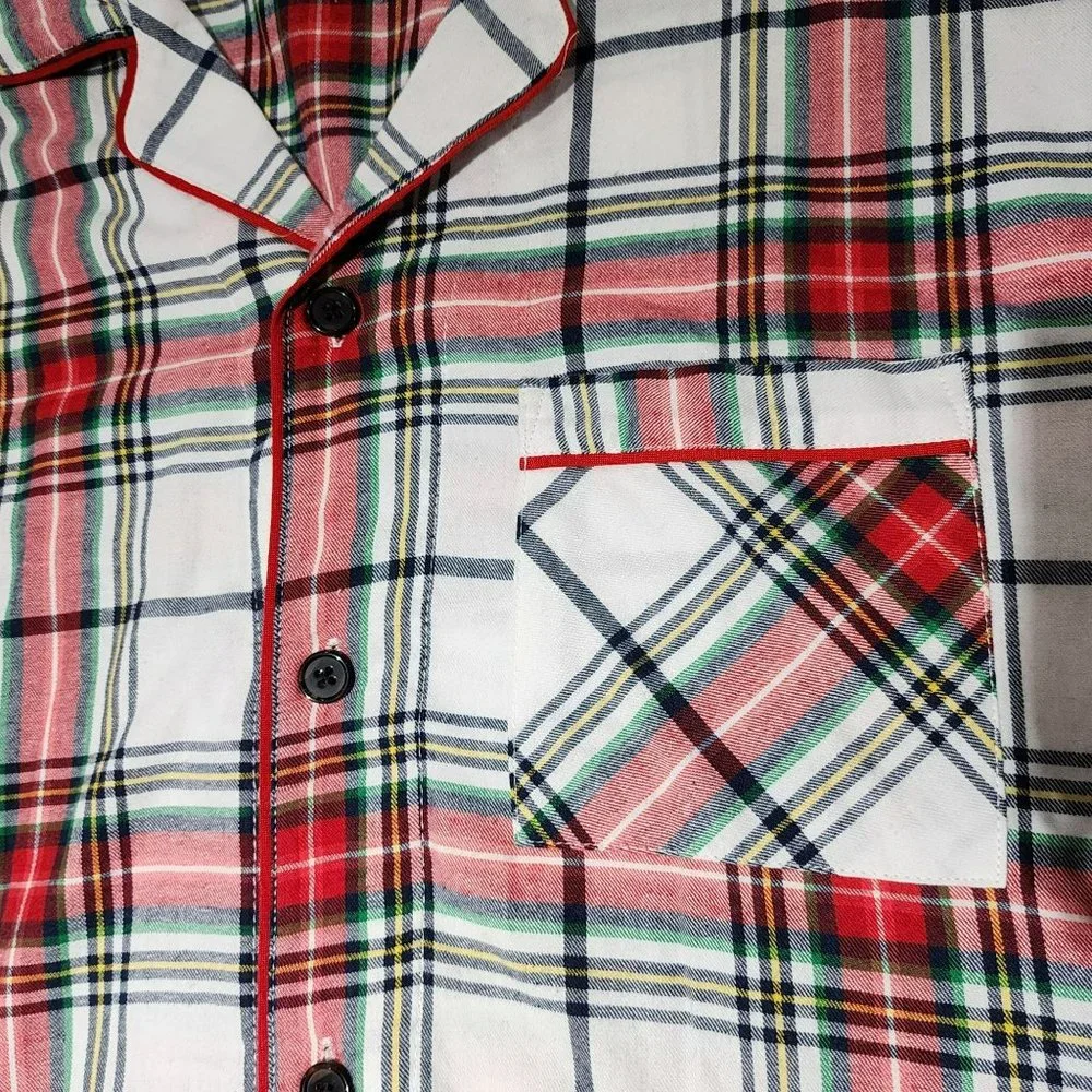 Size XXL Mens Winter Plaid‎ Cotton Flannel Pajama Set Long Sleeve